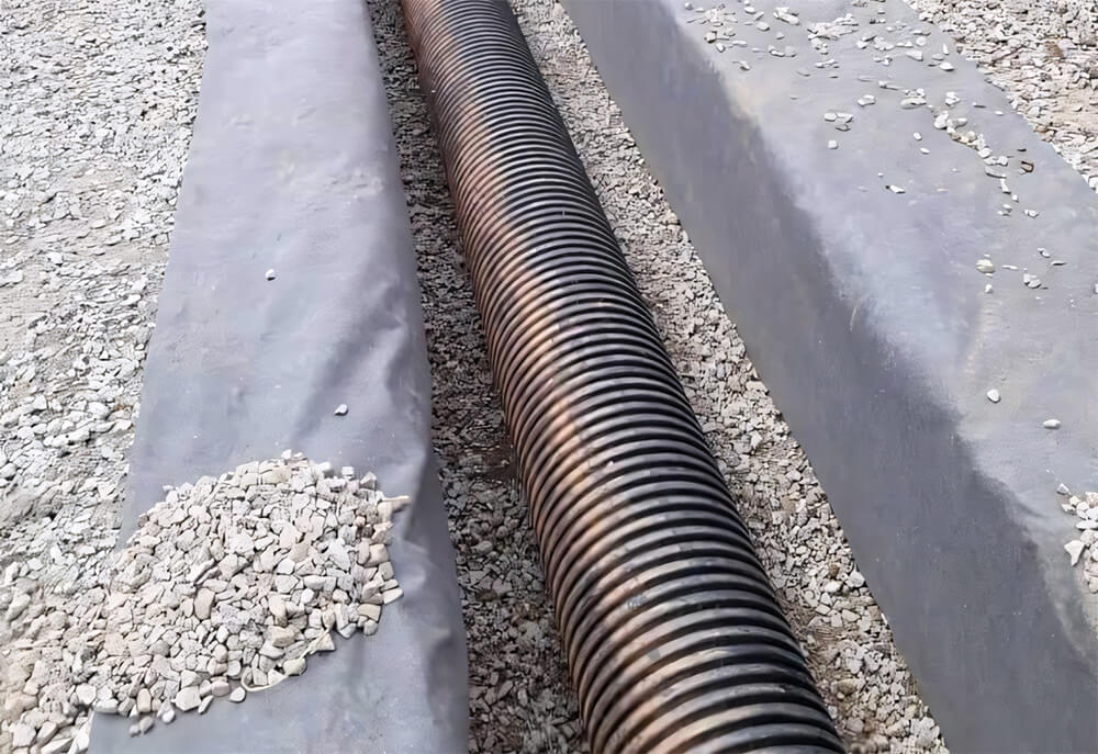 Manta geotêxtil NTC Geo e tubo dreno NTC Dreno aplicados em obra