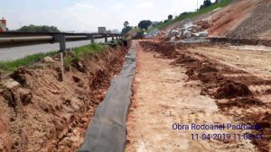 Manta Geotêxtil na Obra Rodoanel Pedreira