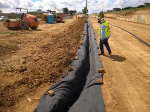 Manta Geotêxtil na Obra Rodoanel Pedreira